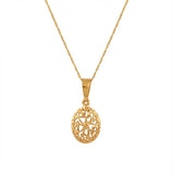 21K Gold Brodia Pendant with Openwork Botanical Design
