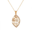 21K Gold Belle Vie Pendant with Paved Oval Frame