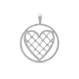 18K White Gold Pendant with Circular Heart Design