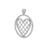 18K White Gold Pendant with Circular Heart Design