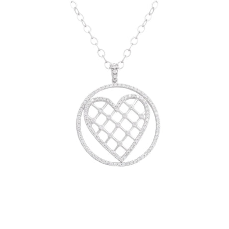 18K Gold Pendant with Circular Heart Design