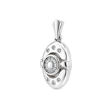 18K White Gold Pendant Oval with Stones
