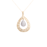 18K Gold Water Drop Necklace with Versace Engraving