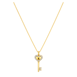 18K Gold Necklace with Key Pendant