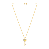 18K Gold Necklace with Key Pendant