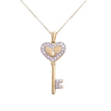 18K Gold Necklace with Key Pendant Design