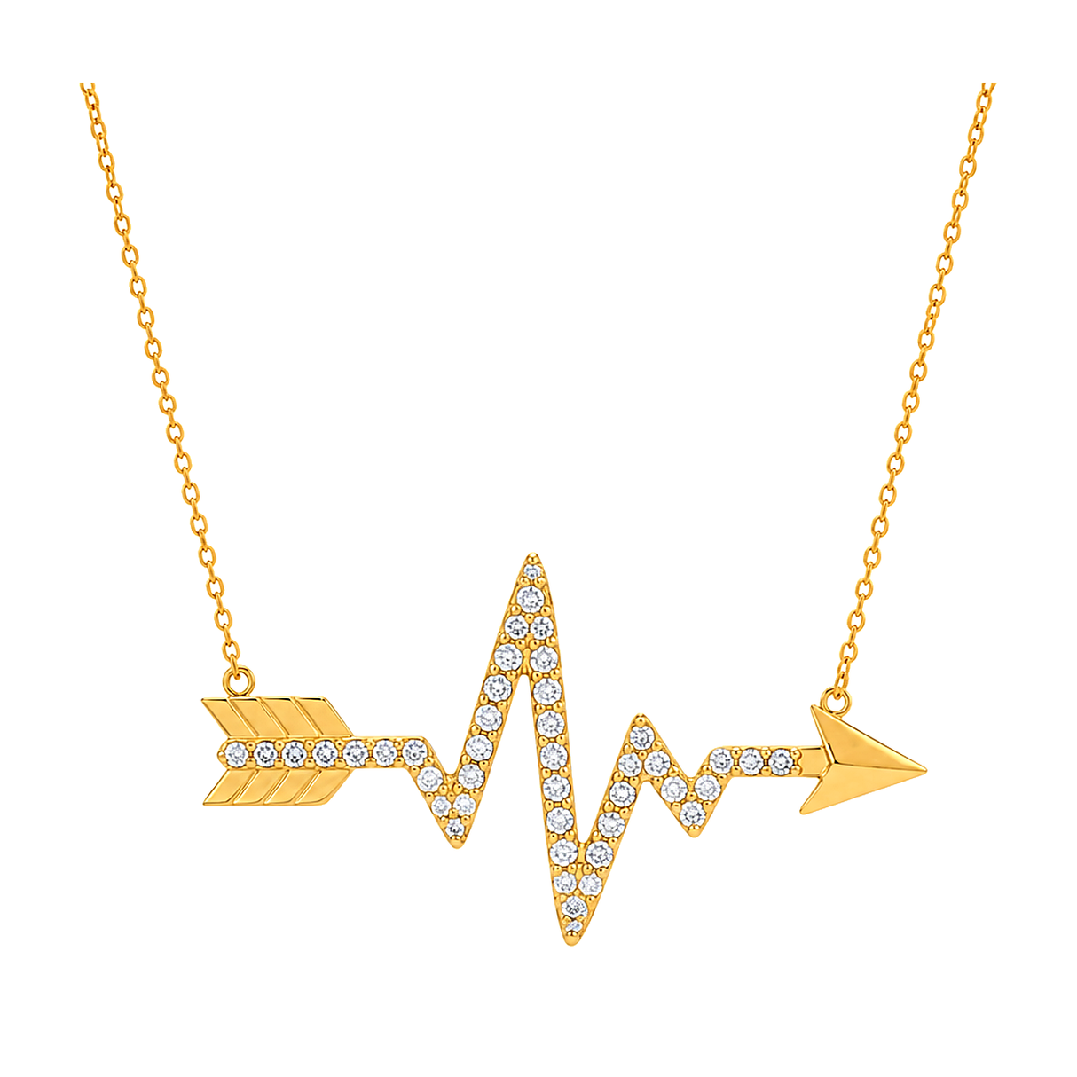 18K Gold Pendant with Arrow Design