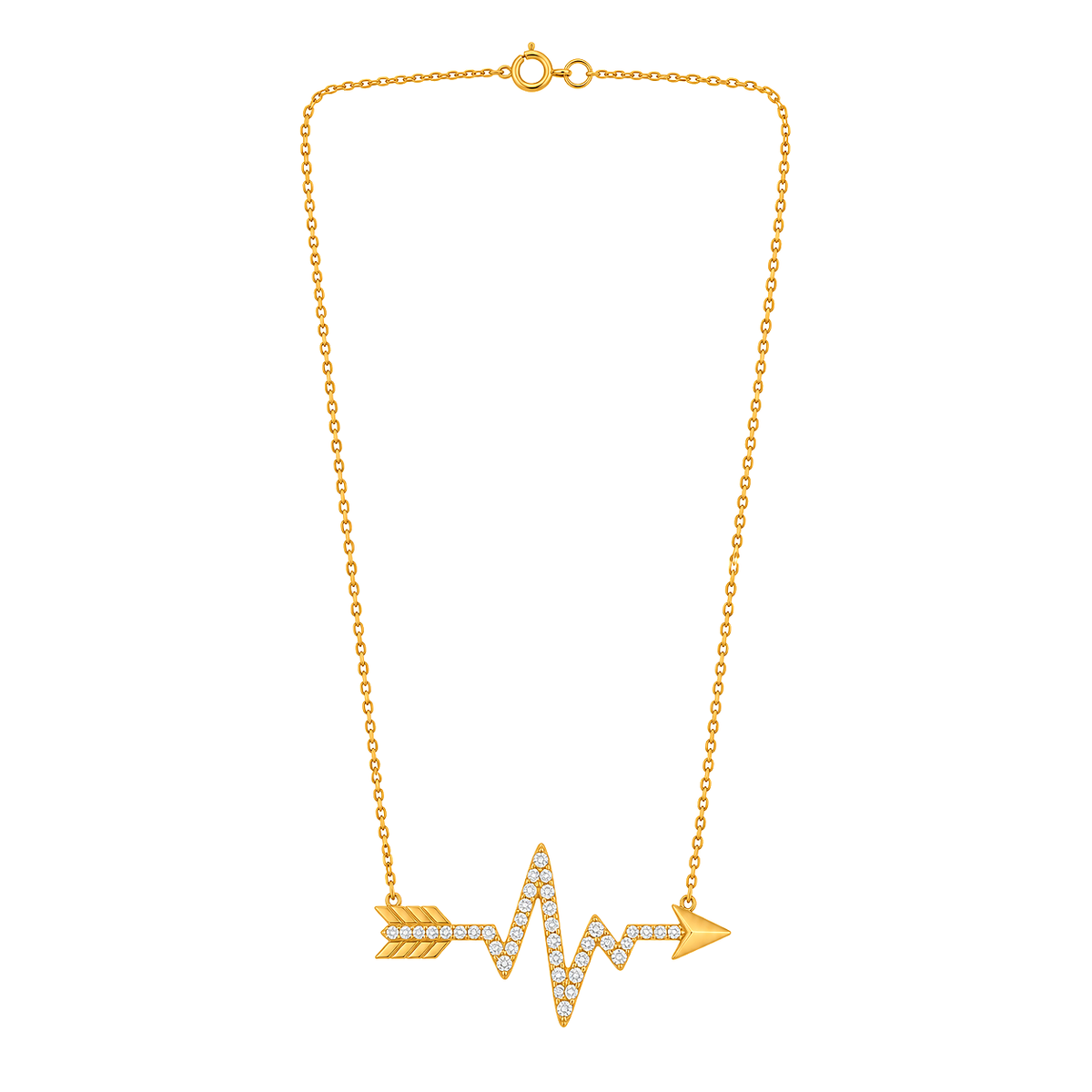 18K Gold Pendant with Arrow Design