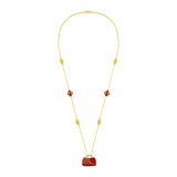 18K Gold Shawl Necklace with Red Bag Design