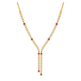 18K Gold Pendant with Berletta Gemstones Design In Red