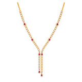 18K Gold Pendant with Berletta Gemstones Design In Red