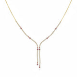 18K Gold Berletta Necklace with Red Gemstones