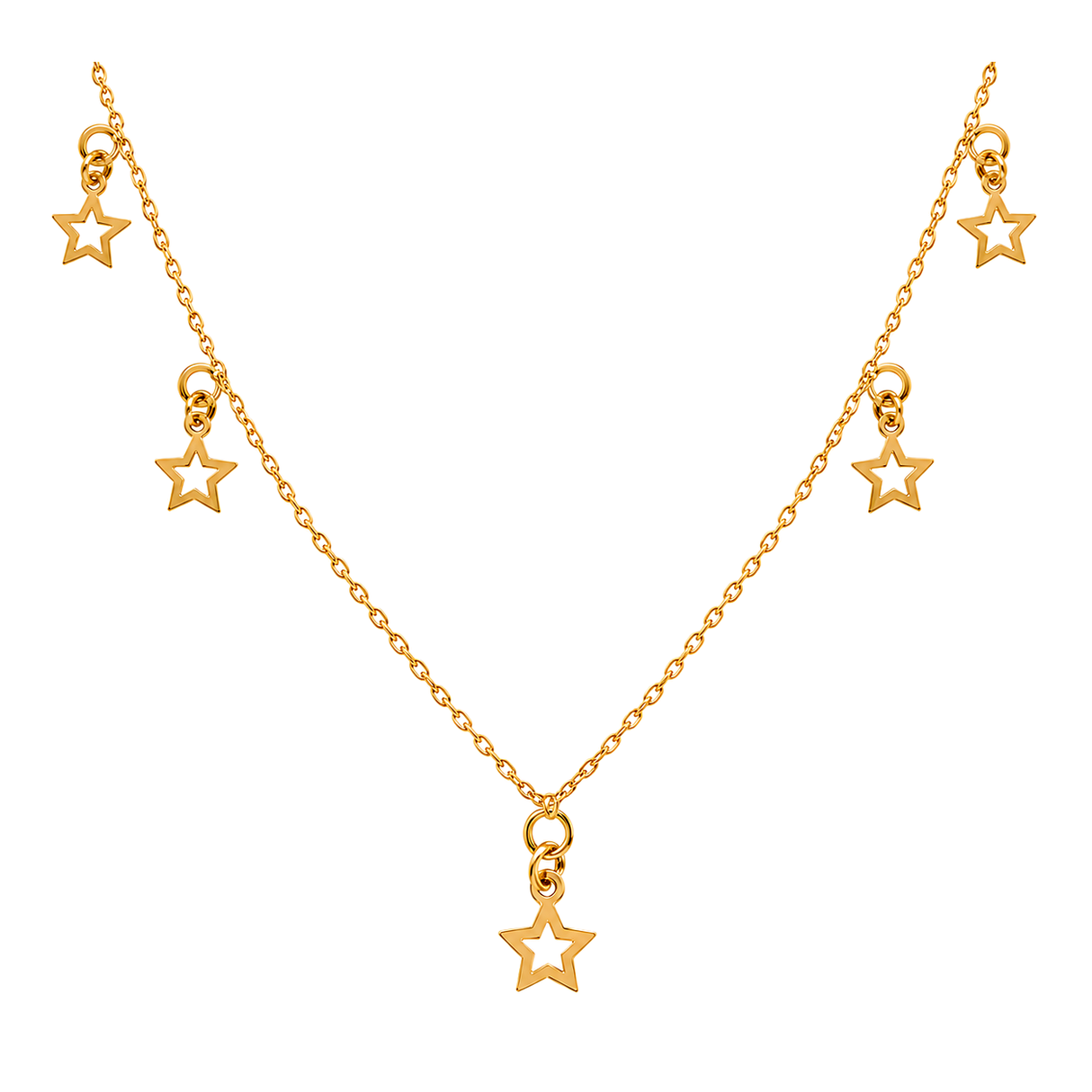 21K Gold Necklace Stars Design
