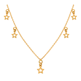 21K Gold Necklace Stars Design