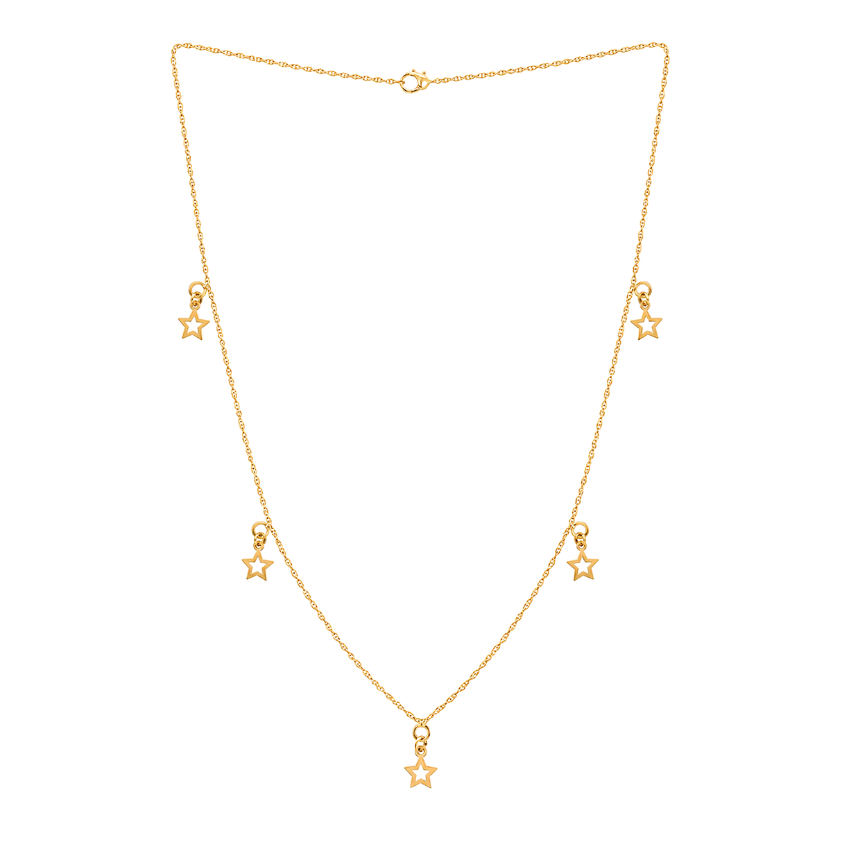 21K Gold Necklace Stars Design