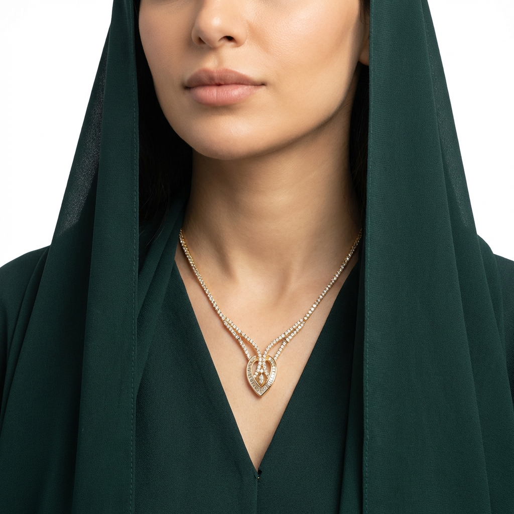 عقد ذهب عيار  18 بتصميم تعليقة