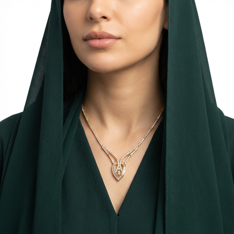 عقد ذهب عيار  18 بتصميم تعليقة