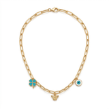 18K Gold Guardian Eye Necklace with Elegant Symbolic Design