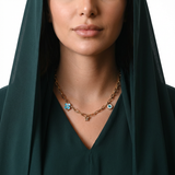 18K Gold Guardian Eye Necklace with Elegant Symbolic Design