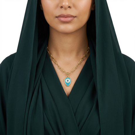 عقد محروسة ذهب عيار 18 بتعليقة عين
