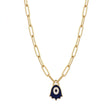 18K Gold Necklace with Blue Pendant