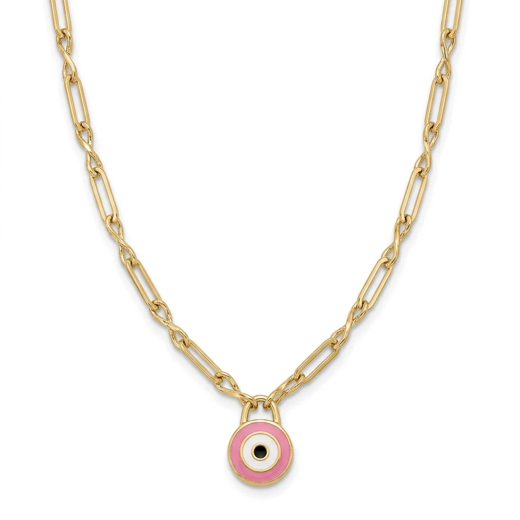 18K Gold Sincere Eyes Necklace with Elegant Eye Design