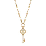 18K Gold Youth Secret Necklace with Elegant Key Design