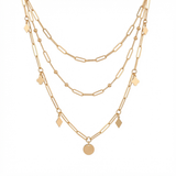 18K Gold Necklace with Multiple Chains