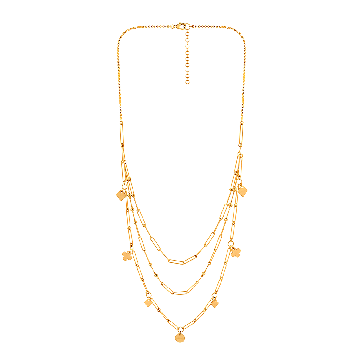 18K Gold Necklace with Multiple Chains