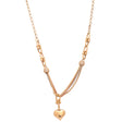 18K Gold Necklace with Elegant Dangling Heart Design