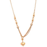 18K Gold Necklace with Elegant Dangling Heart Design