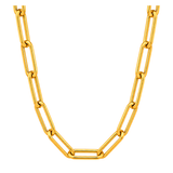 18K Gold Necklace with Rectangular Overlapping