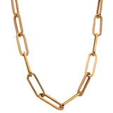18K Gold Necklace with Rectangular Earrings Chain