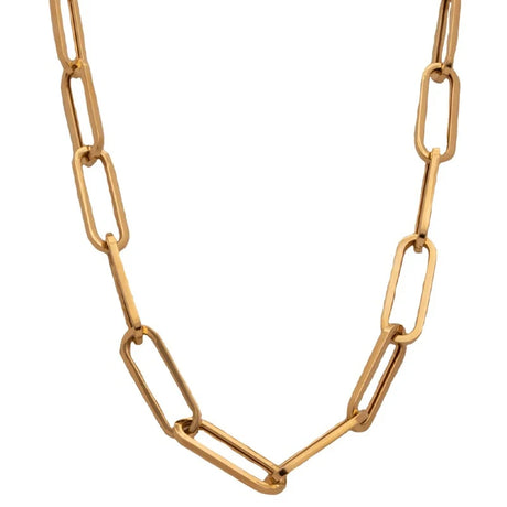 18K Gold Necklace with Rectangular Earrings Chain