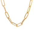 18K Gold Necklace with Elegant Rectangular Chain Design