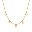 18K Gold Necklace with Classic Dangling Pendants