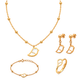 18K Gold Kids Jewelry Set with A Delicate Bird Design