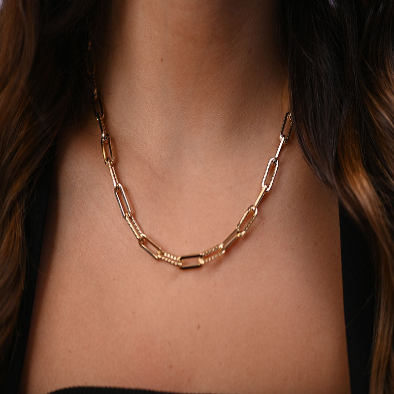 18K Gold Shining Chain Necklace