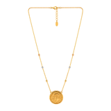 18K Gold Necklace Coin Design