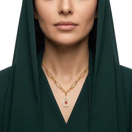 عقد ذهب عيار 18 قطرة ماء