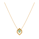 18K Diamond Pendant In turquoise