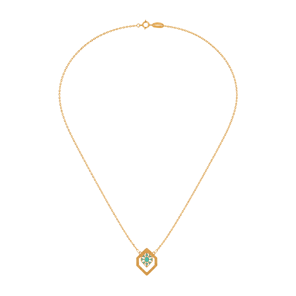 18K Diamond Pendant In turquoise