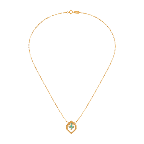 18K Diamond Pendant In turquoise