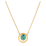 18K Gold Necklace with Interlocking Circles Design