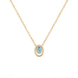 18K Gold Necklace with Interlocking Circles Pendant Design