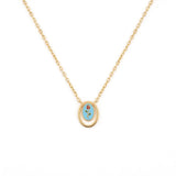 18K Gold Necklace with Interlocking Circles Pendant Design