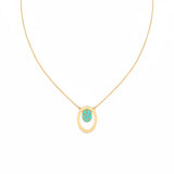 18K Gold Necklace with Colorful Circular Pendant