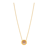 18K Gold Necklace with Ornate Circle  Design
