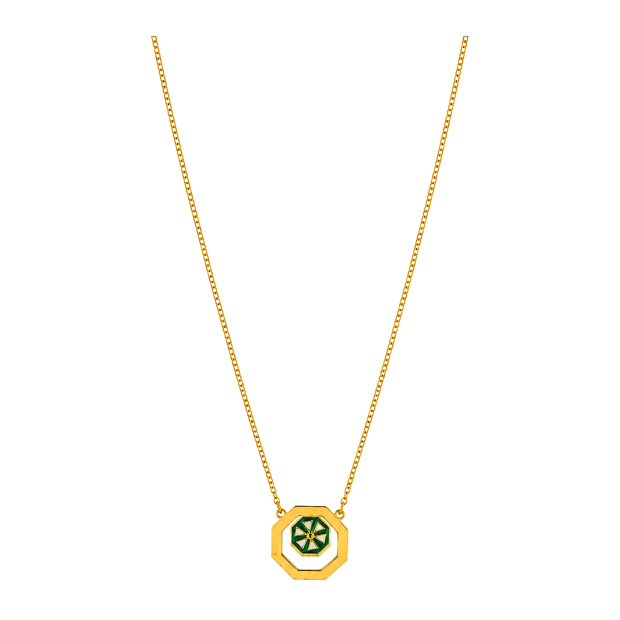 18K Gold Pendant with Sugar Cube Design