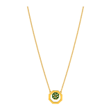 18K Gold Pendant with Sugar Cube Design
